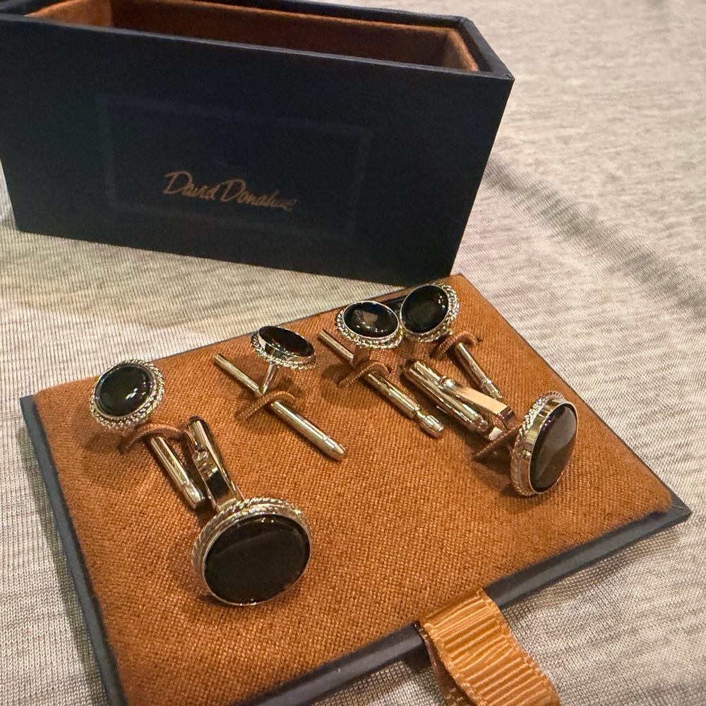Nordstrom Gold and Black Cufflinks Set